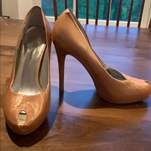 Jessica Simpson gold heels